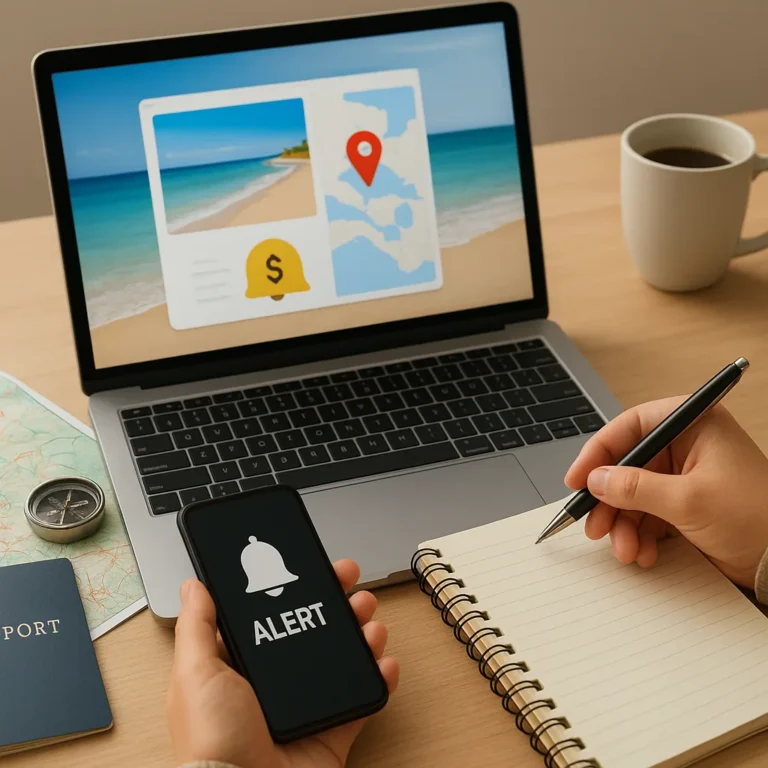 Como planejar uma viagem usando metas e alertas de preço